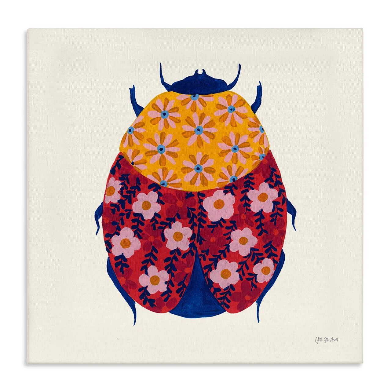 Stupell Industries Chromatic Blooming Beetle Canvas Wall Art Design by Yvette St. Amant